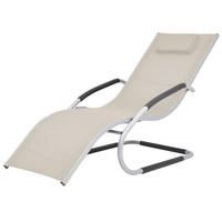 SONNENLIEGE mit Kissen Aluminium und Textilene Creme - Creme, Textil (62/88/152cm) - furnicato