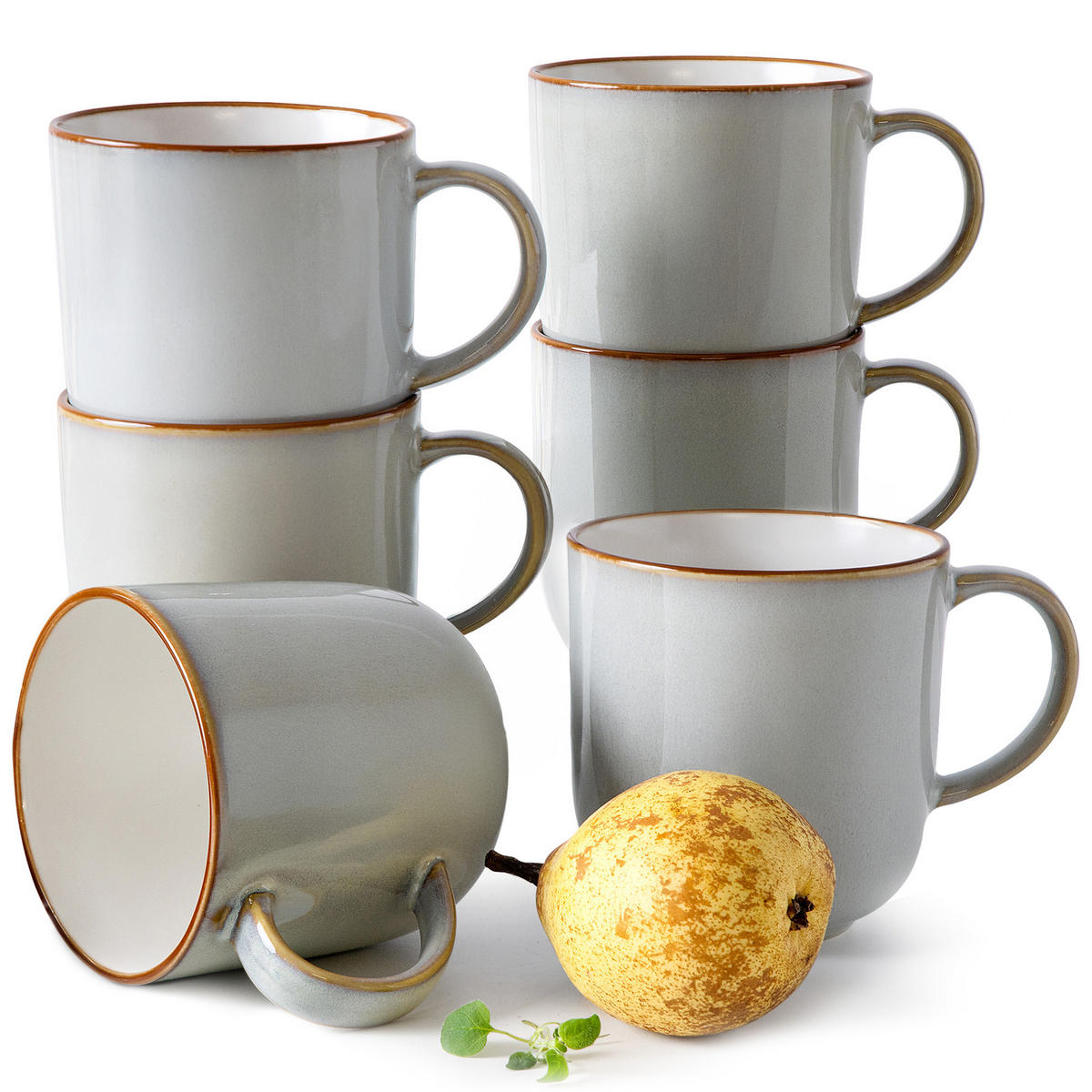 TASSEN-SET Becher-set PORTOFINO 6-tlg - Blaugrau, Keramik (0.4L) - Ritzenhoff Breker