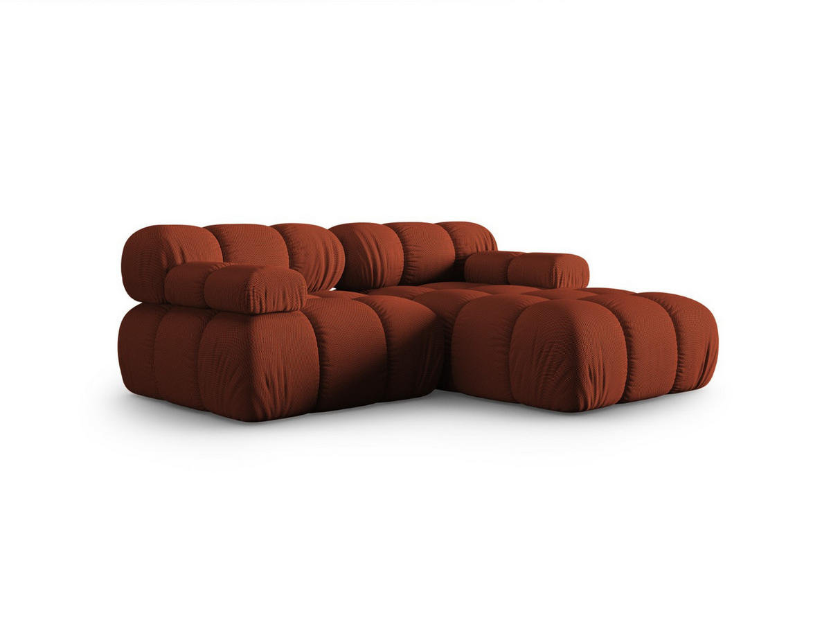 ECKSOFA modular rechts Bellis aus 3D-Stoff ziegelstein 3 Sitzplätze - Orange, Textil (155/188cm) - Micadoni