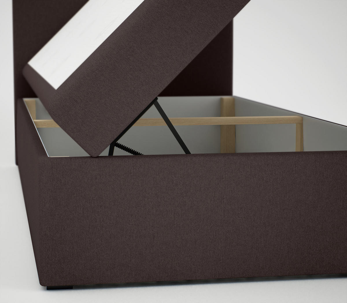 BOXBETT Verdig Mini Basic 100x200 Dunkelbraun Rechts - Braun, Holz (100/200cm) - Fedve