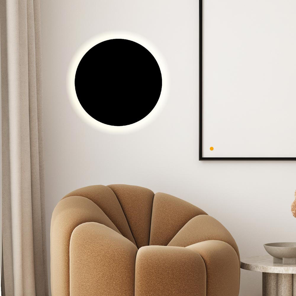 LED-WANDLAMPE Cloud Schwarz Ø 40cm - Schwarz, Metall (40/4.4/40cm) - s.luce