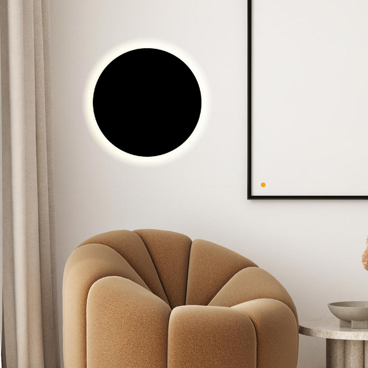 LED-WANDLAMPE Cloud Schwarz Ø 40cm - Schwarz, Metall (40/4.4/40cm) - s.luce