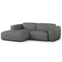 ECKSOFA mit XL-Longchair - Schwarz/Grau, Kunststoff/Textil (260/171cm) - home24