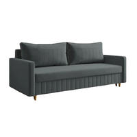 SCHLAFSOFA MARO, Sofa mit Schlaffunktion und Bettkasten, Farbe: Dunkelgrau, Veloursstoff - Dunkelgrau, Textil (217/92/85cm) - Sepro Meble