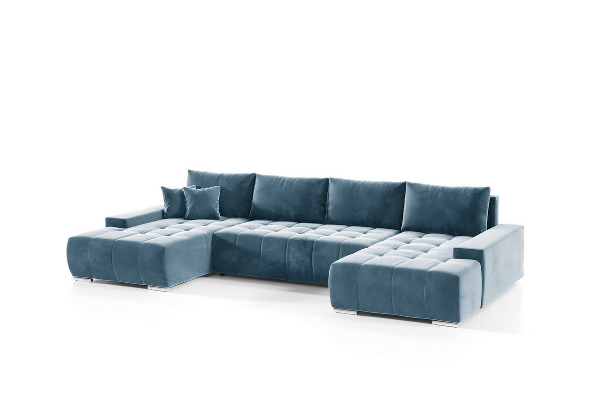 WOHNLANDSCHAFT Vogar In Monolith - Blaugrau, Holzwerkstoff/Textil (350/85/185cm) - Fun Möbel