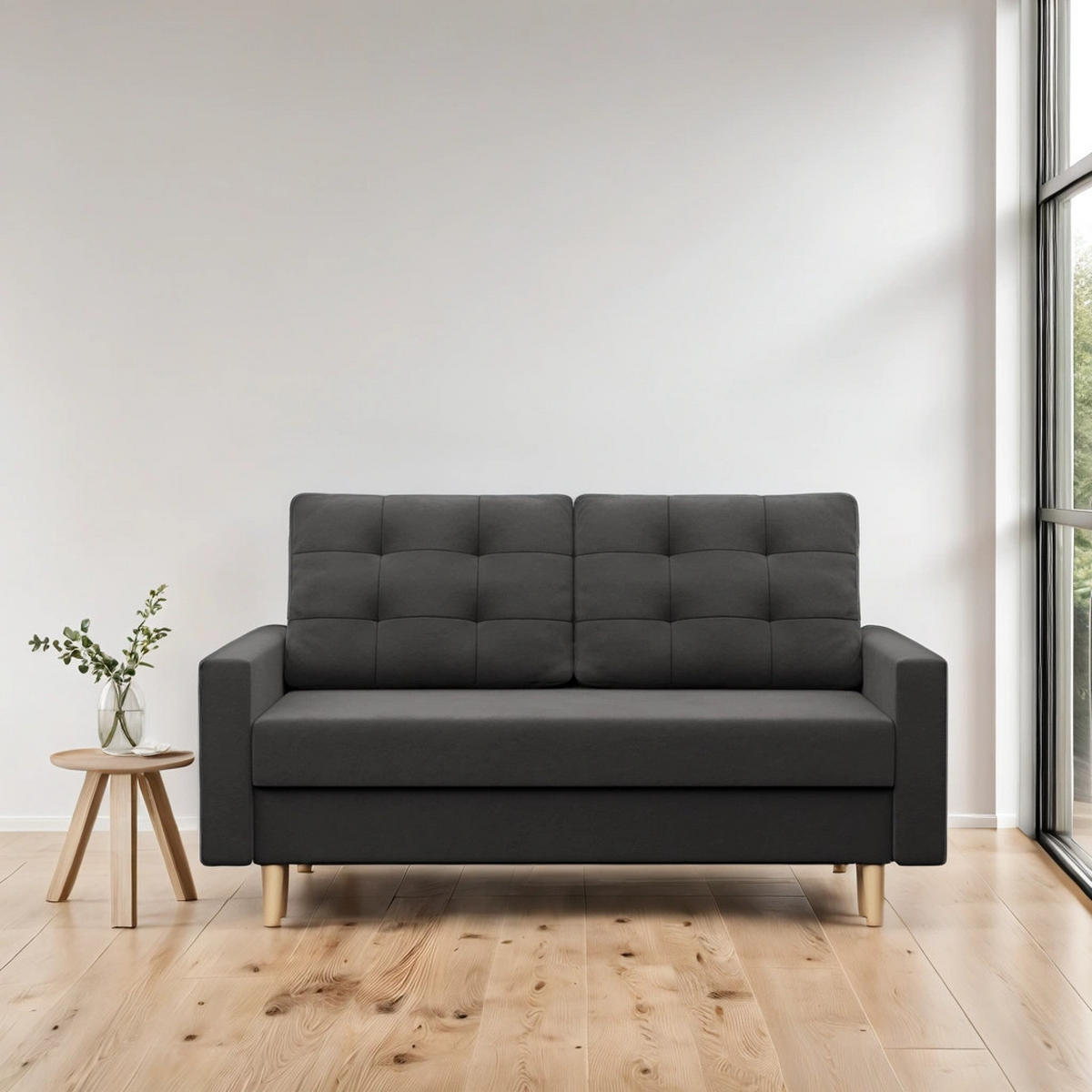 SOFA Blank grau 152/88/92 - Grau, Textil (152/88/92cm) - SIMKAM Furniture