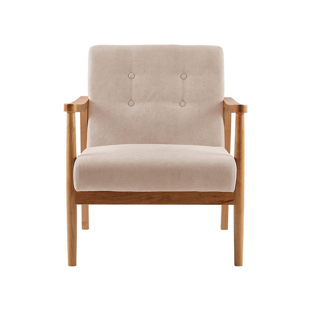 POLSTERSESSEL 74/70/81 cm Armlehnen Holzrahmen Leinen Beige - Beige, Holz/Textil (74/81/70cm) - Livingandhome