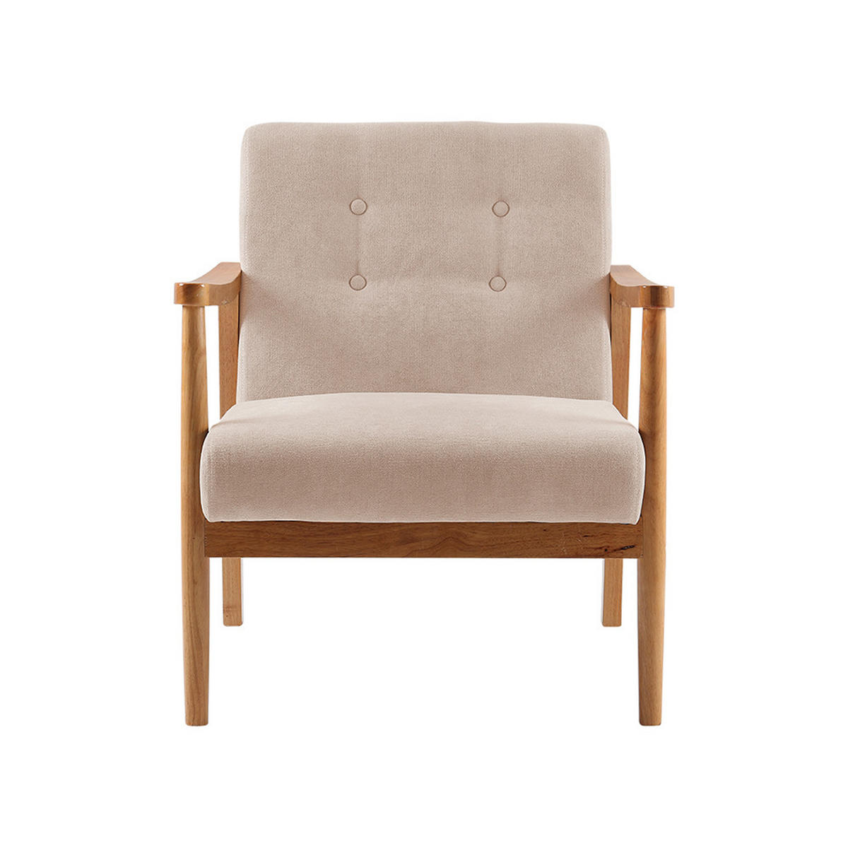 POLSTERSESSEL 74/70/81 cm Armlehnen Holzrahmen Leinen Beige - Beige, Holz/Textil (74/81/70cm) - Livingandhome