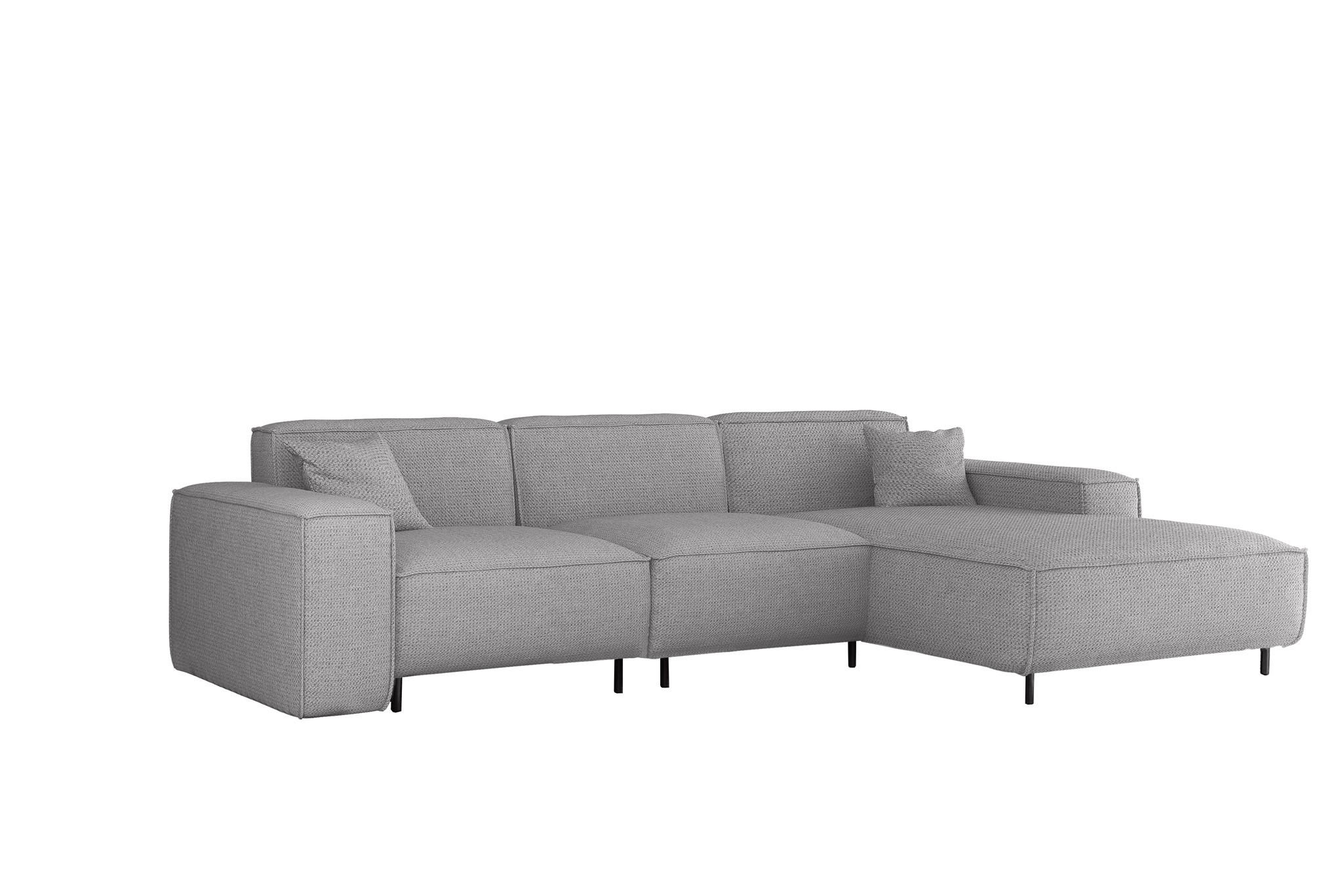 ECKSOFA Gloria In Artico - Hellgrau, Holzwerkstoff/Textil (266/165cm) - Fun Möbel