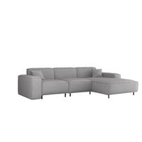 ECKSOFA Gloria In Artico - Hellgrau, Holzwerkstoff/Textil (266/165cm) - Fun Möbel