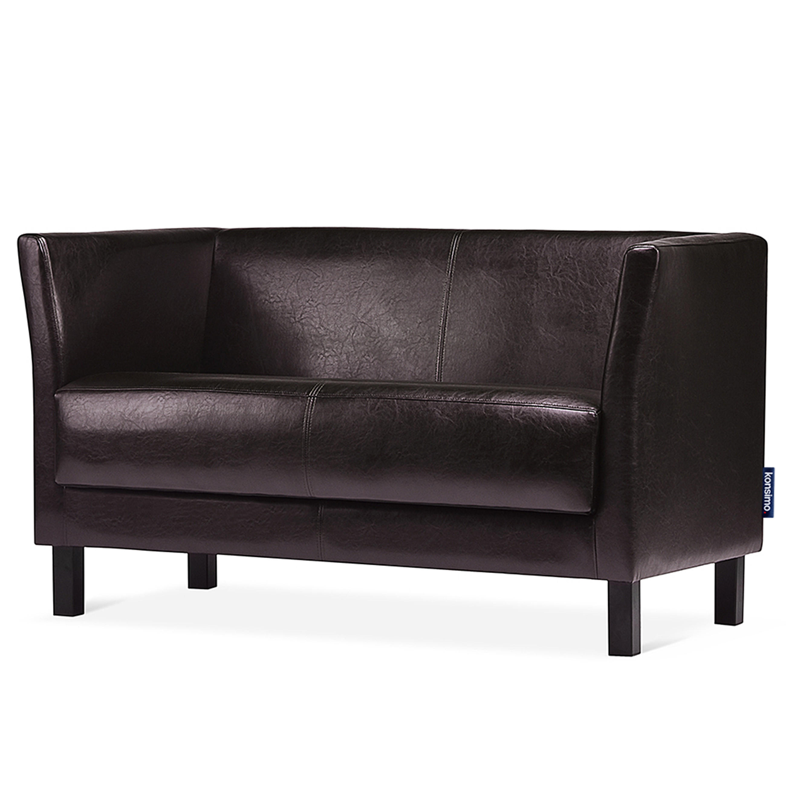 2-SITZER-SOFA ESPECTO Lederoptik, Braun - Schwarz/Braun, Textil (67/71/130cm) - KONSIMO®