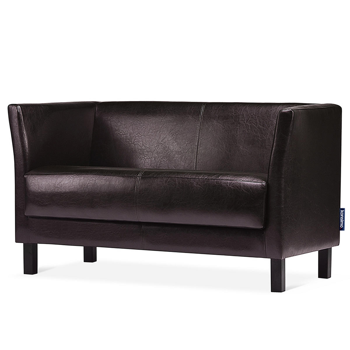 2-SITZER-SOFA ESPECTO Lederoptik, Braun - Schwarz/Braun, Textil (67/71/130cm) - KONSIMO®