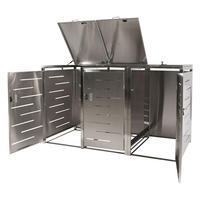 3ER-MÜLLTONNENVERKLEIDUNG Silber - Silberfarben, Metall (197/116/80cm) - MCW
