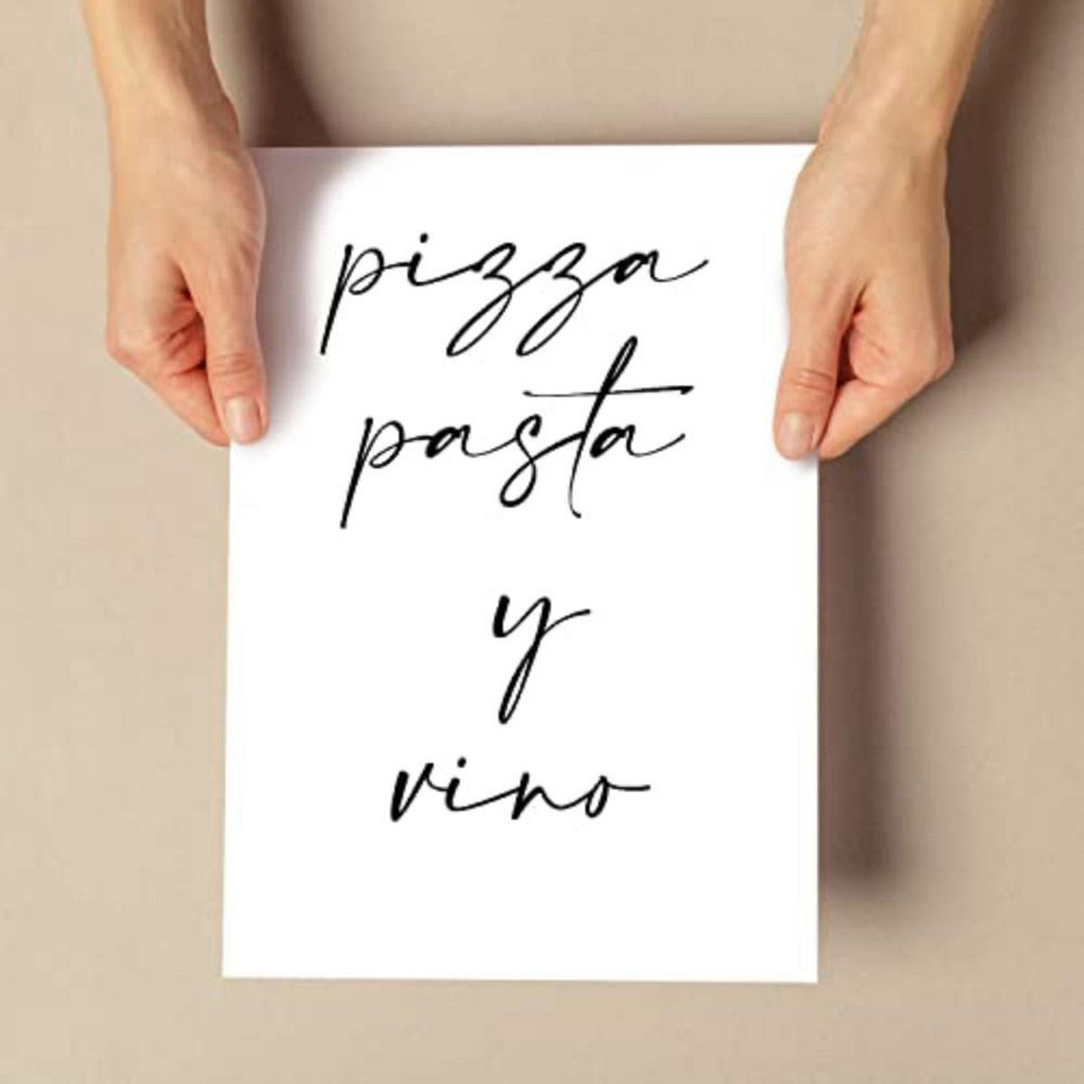 POSTER Set mit 4 Küche TypografieStil A4 Rahmenlos - Klar, Papier (29.7/3cm) - Nacnic