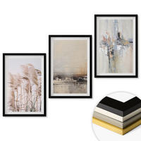 WANDBILDER 3er-Set - 40x60 cm Schwarzer Rahmen - Abstrakte Vegetationsmuster - Schwarz, Kunststoff (40/60cm) - ArtPrintCave