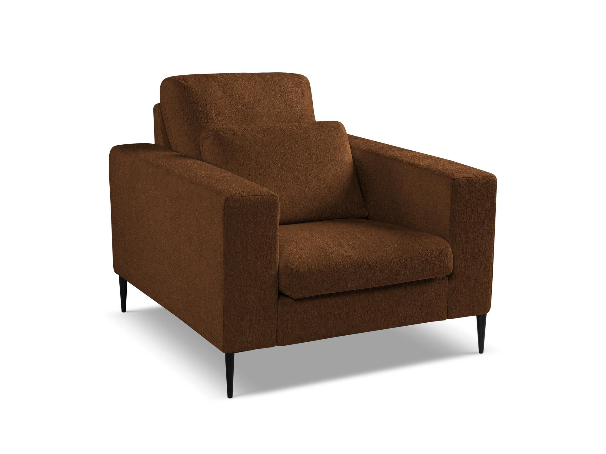 SESSEL Chenille Stoff Orange - Terra cotta/Schwarz, Holzwerkstoff/Textil (93/88/105cm) - Makamii