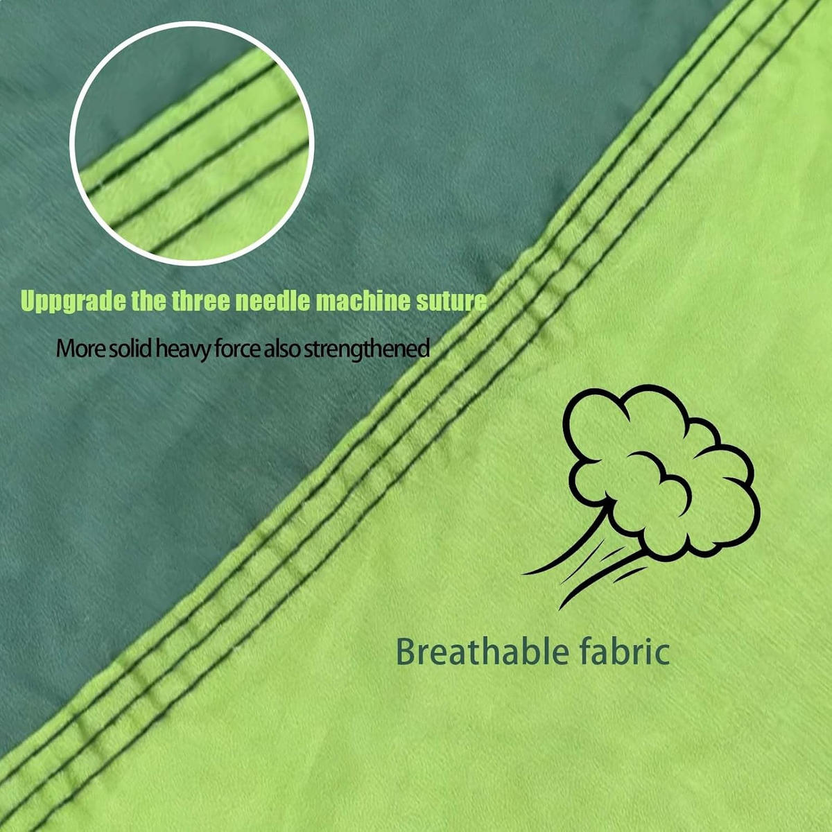 HÄNGEMATTE Doppel, Nylon Fallschirm, 250x140cm, Grün - Grün, Textil (270/1/140cm) - Authentics