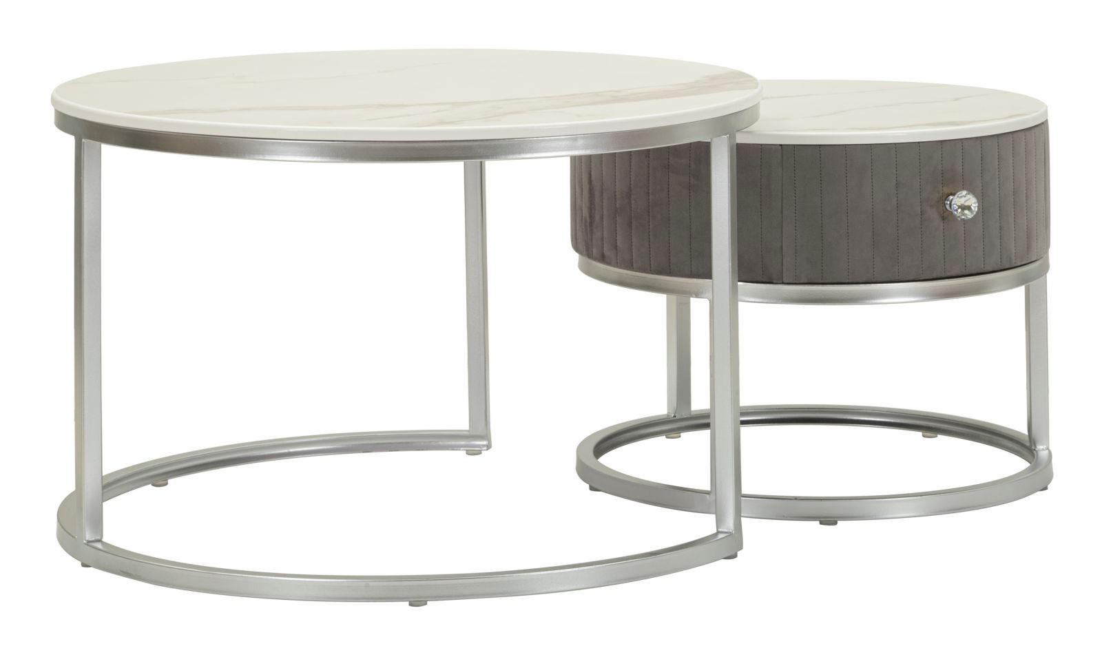 Mauro Ferretti Couchtische Grau, Silber 70x45x70 cm