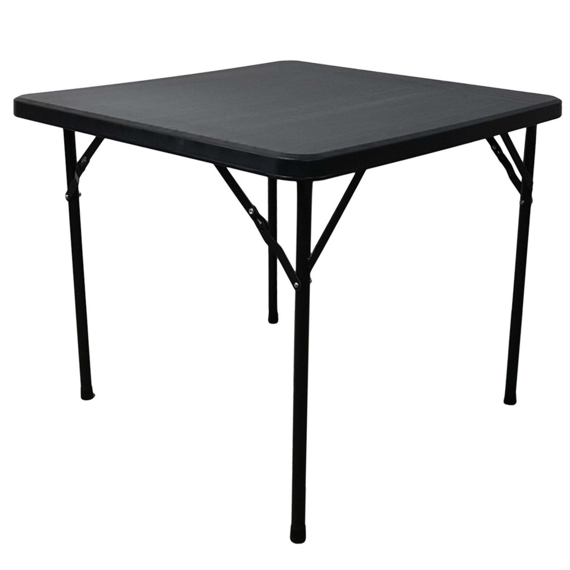 BALKONTISCH klappbar 86x86cm wetterfest 4 Personen Kunststoff Schwarz - Schwarz, Kunststoff (86/86/74cm) - CHEFGASTRO