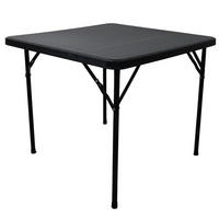 BALKONTISCH klappbar 86x86cm wetterfest 4 Personen Kunststoff Schwarz - Schwarz, Kunststoff (86/86/74cm) - CHEFGASTRO