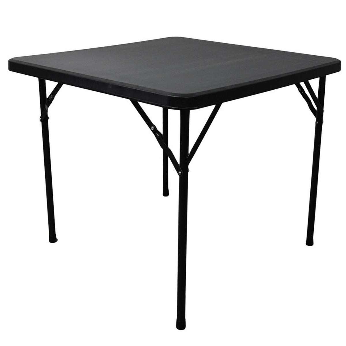 BALKONTISCH klappbar 86x86cm wetterfest 4 Personen Kunststoff Schwarz - Schwarz, Kunststoff (86/86/74cm) - CHEFGASTRO