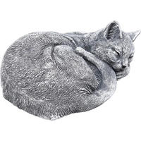 STEINFIGUR Katze Klara schlafend Frostfest massiver Steinguss - Grau, Stein (30/15/28cm) - stoneandstyle