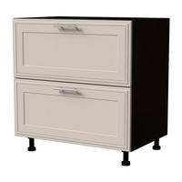 SCHUBLADENUNTERSCHRANK Salo D2/80 Schwarz / Kaschmir Matt 80 / 50 / 82cm - Blum Teilauszug - Kaschmir/Schwarz, Holz/Holzwerkstoff (80/82/50cm) - Feldmann-Wohnen