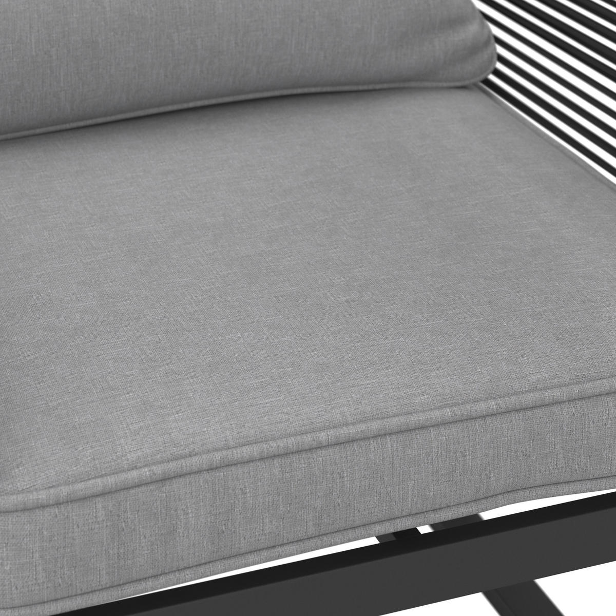 BALKONSET Paulina Hellgrau Metall/Outdoorstoff +Abdeckung - Hellgrau, Metall - Bessagi Garden