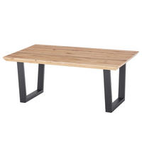 COUCHTISCH - Eiche massiv / Metall - Eiche / Schwarz - Eichefarben/Schwarz, Holz/Metall (70/110/45cm) - home24
