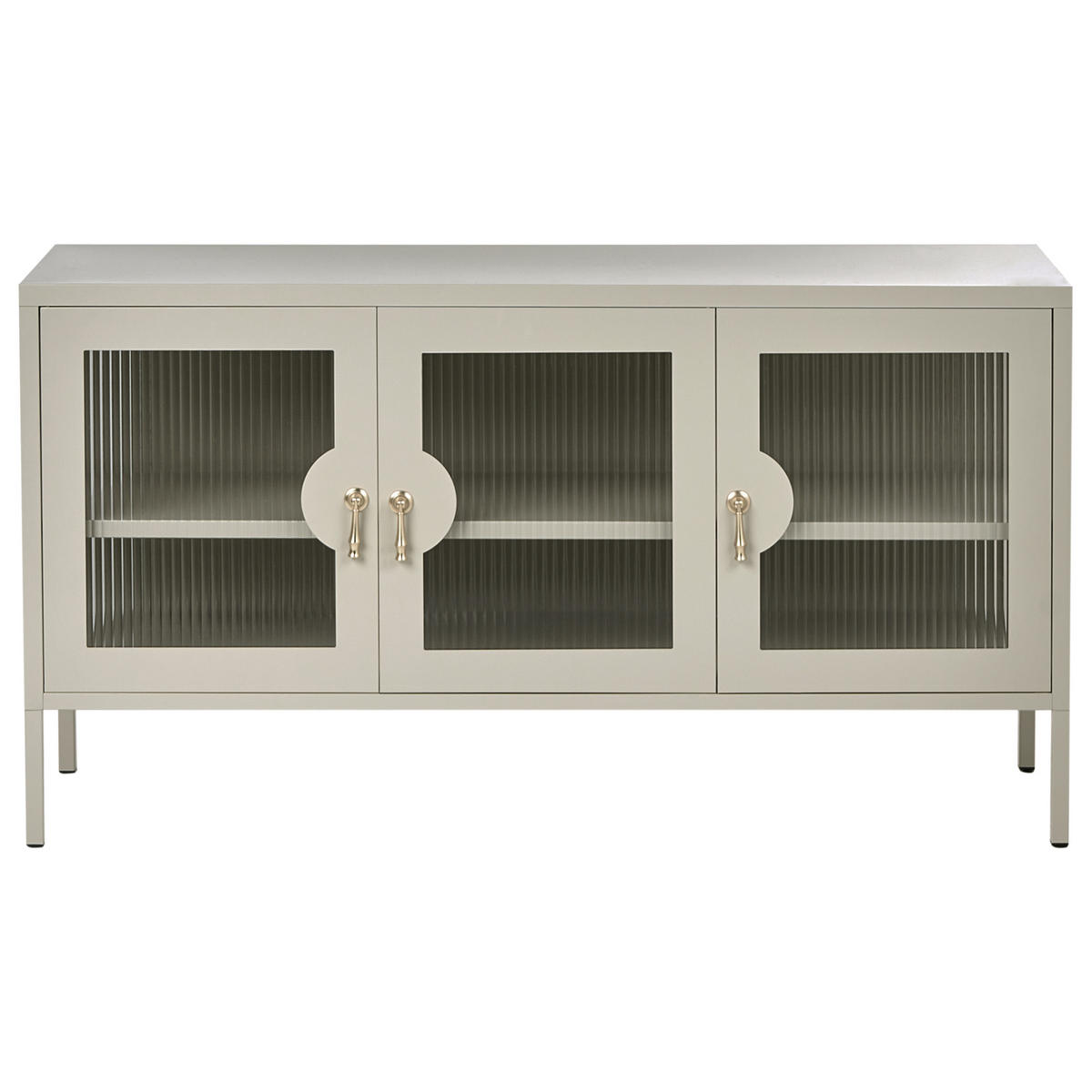 SIDEBOARD mit 3 Türen Metall Hellbeige Gleora - Beige, Metall (120/65/40cm) - Beliani