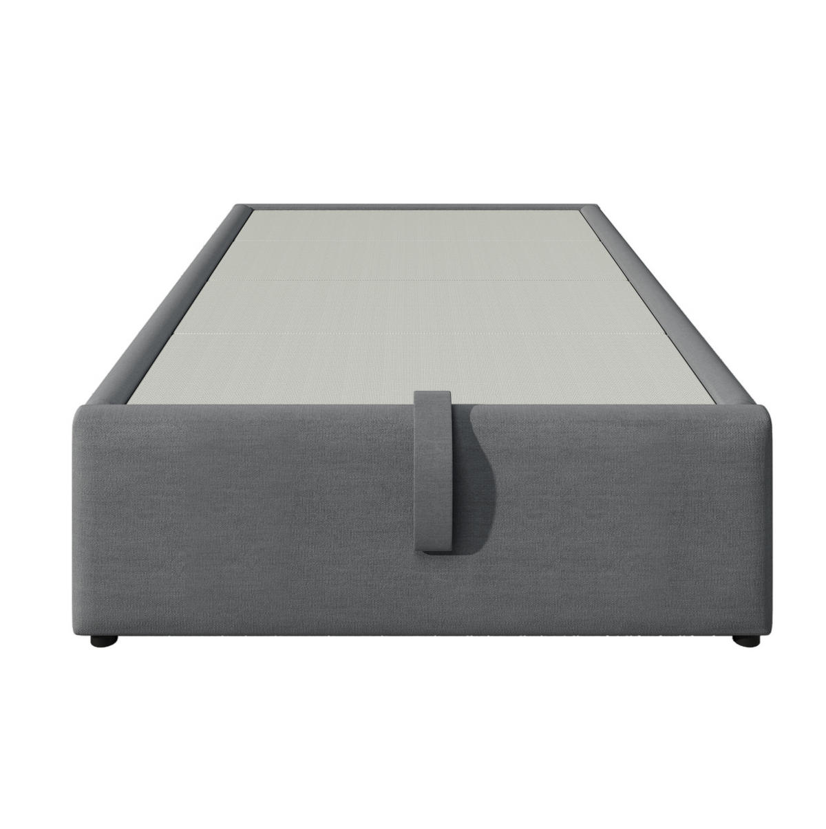 POLSTERBETT 90/200 cm mit Bettkasten und USB-C, ohne Kopfteil - Grau, Textil (90/200cm) - BEAOK