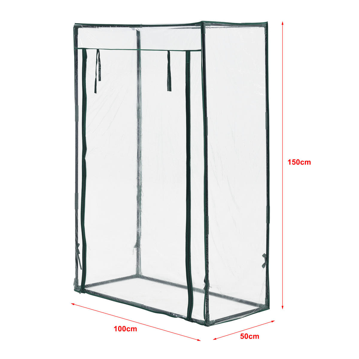 GEWÄCHSHAUS Terzigno - Transparent, Kunststoff (100/150/50cm) - [en.casa]