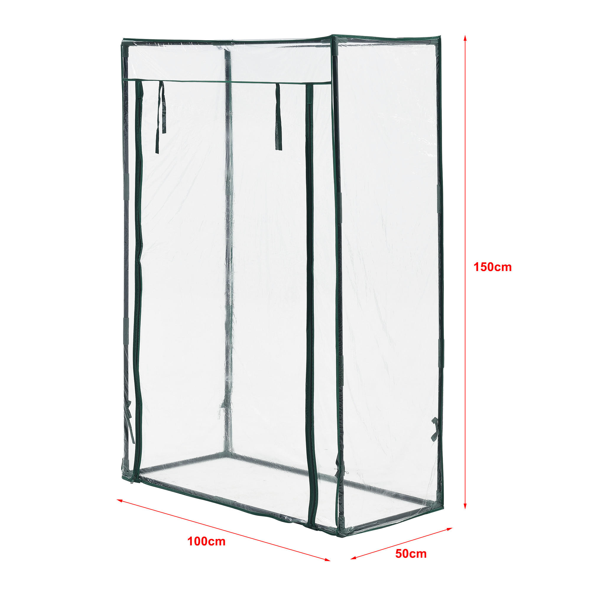 Thumbnail - [en.casa] Gewächshaus, Transparent, Kunststoff, 100x150x50 cm, Gartenzubehör, Gewächshäuser