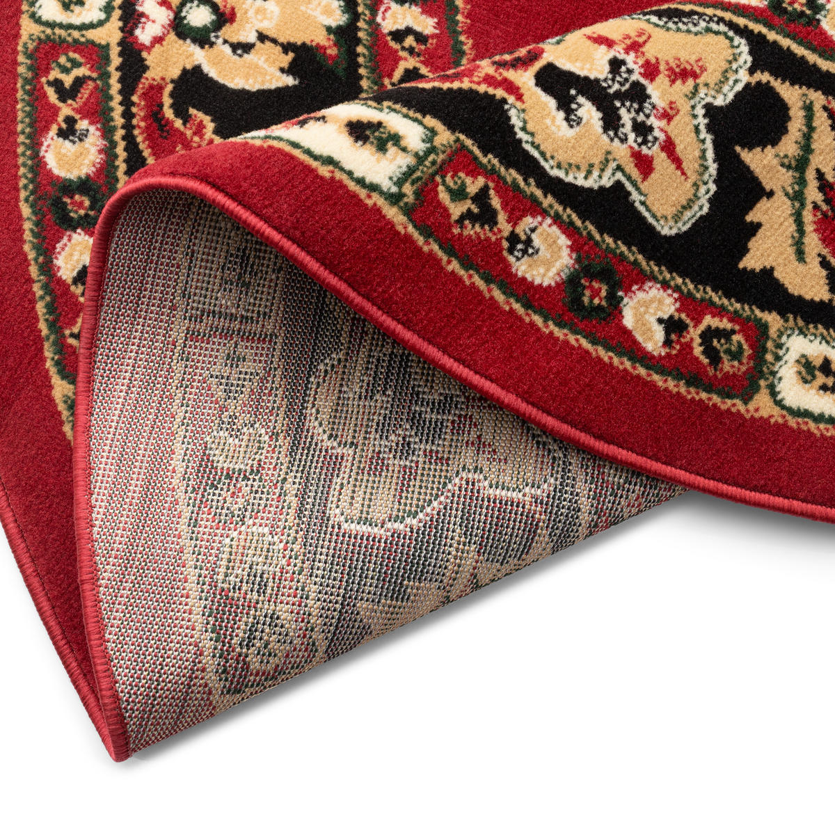 TEPPICH ATLAS rund rot beige medaillon 200/200 cm - Beige/Rot, Textil (200/200cm) - Tapiso