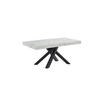 ESSTISCH ausziehbar - 6 bis 10 Personen - MDF & Metall - Marmor-Optik Weiß & Schwarz - CATONAV - Hellgrau, Holz (240/90/75cm) - Vente-Unique