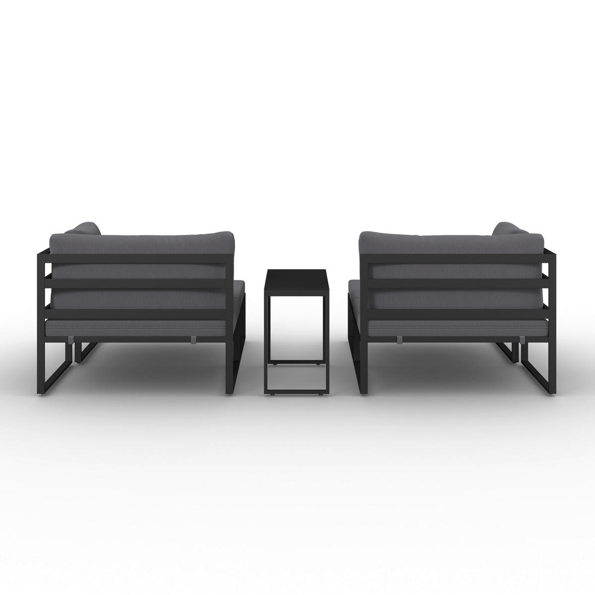 LOUNGEGARNITUR Valentina Dunkelgrau Metall/Outdoorstoff - Dunkelgrau, Metall