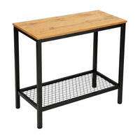 KONSOLENTISCH Holzoptik Metall Eichefarben Schwarz mit Ablage 60x30x60 cm - Eichefarben/Schwarz, Holzwerkstoff/Metall (30/60/60cm) - Begryf