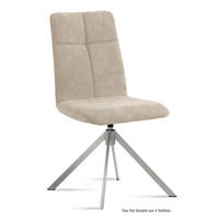 ESSZIMMERSTUHL drehbar (4er-Set) Dreddy 47x92x60 Edelstahl/Natur - Edelstahlfarben/Naturfarben, Kunststoff (60/92/47cm) - 58aufmkessel