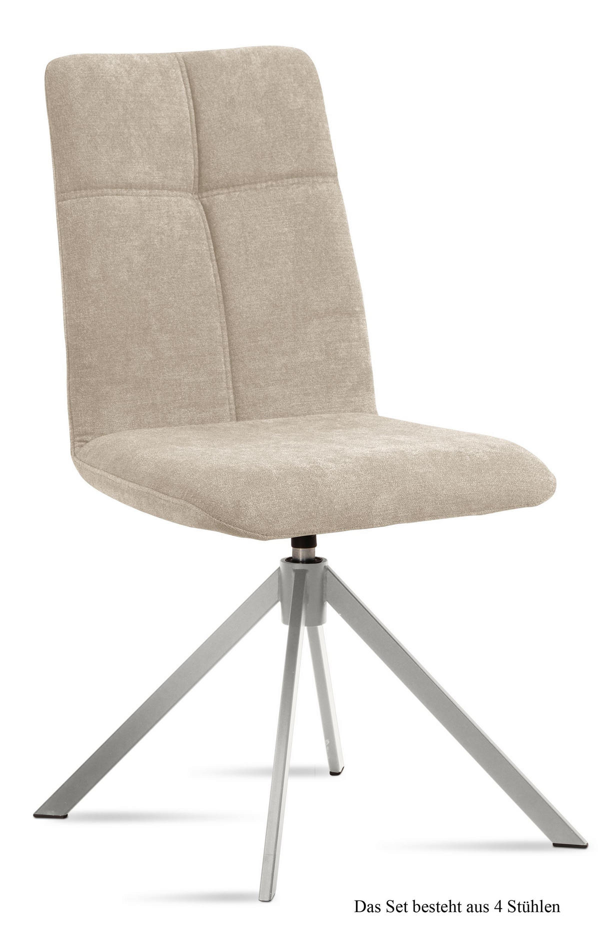 ESSZIMMERSTUHL drehbar (4er-Set) Dreddy 47x92x60 Edelstahl/Natur - Edelstahlfarben/Naturfarben, Kunststoff (60/92/47cm) - 58aufmkessel