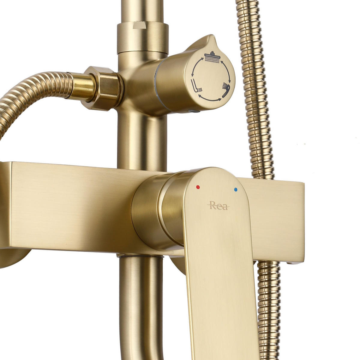 DUSCHSET Rea Hass Gold - Goldfarben, Metall (26.5/122/40.5cm) - REA