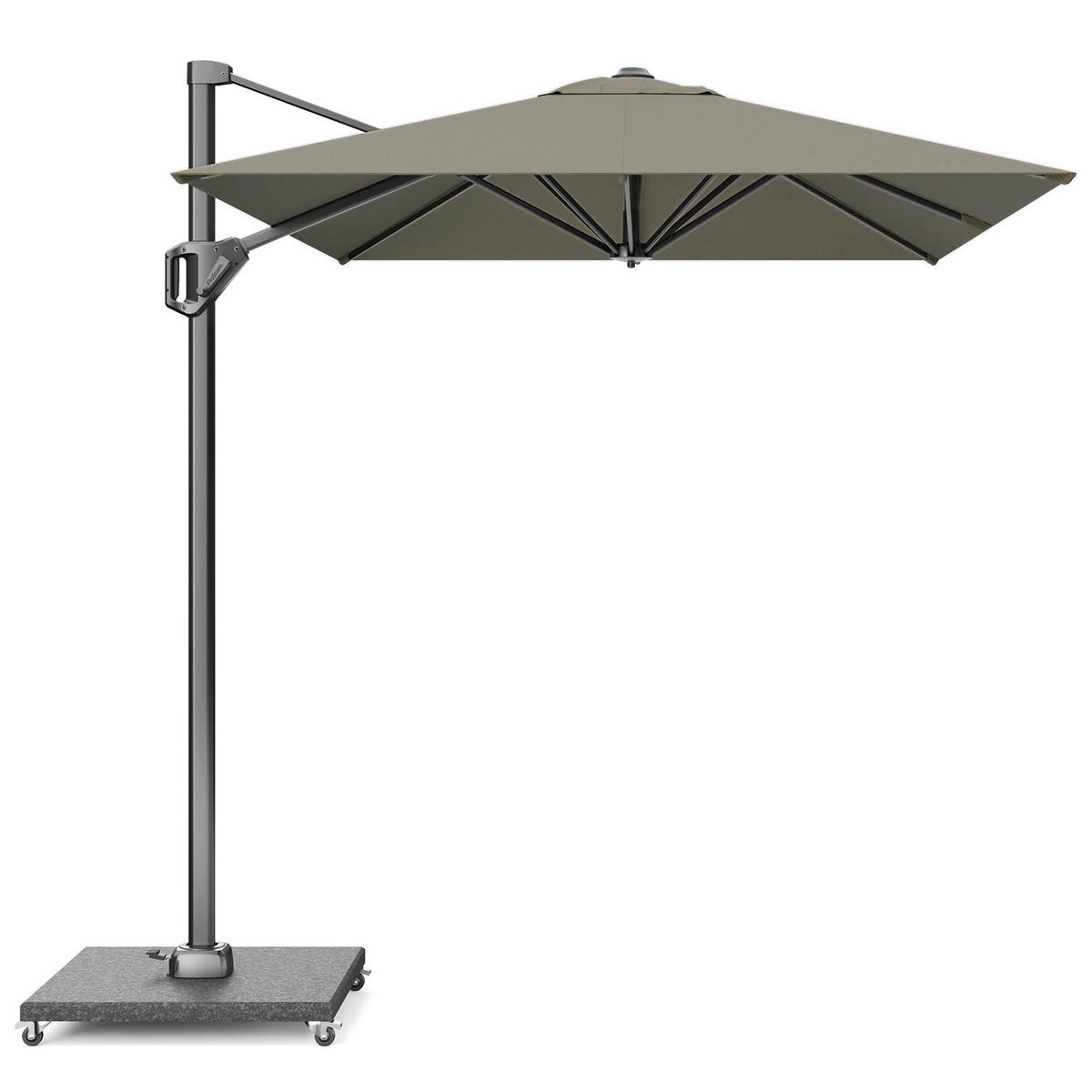 AMPELSCHIRM eckig 3 x 2 m Voyager T¹ Basic 360° kippbar taupe/anthrazit - Taupe, Metall (200/300cm) - Platinum