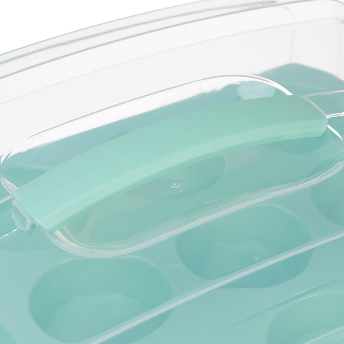 MUFFIN-TRANSPORTBOX - Türkis, Kunststoff (37.5/16/28.5cm) - Relaxdays