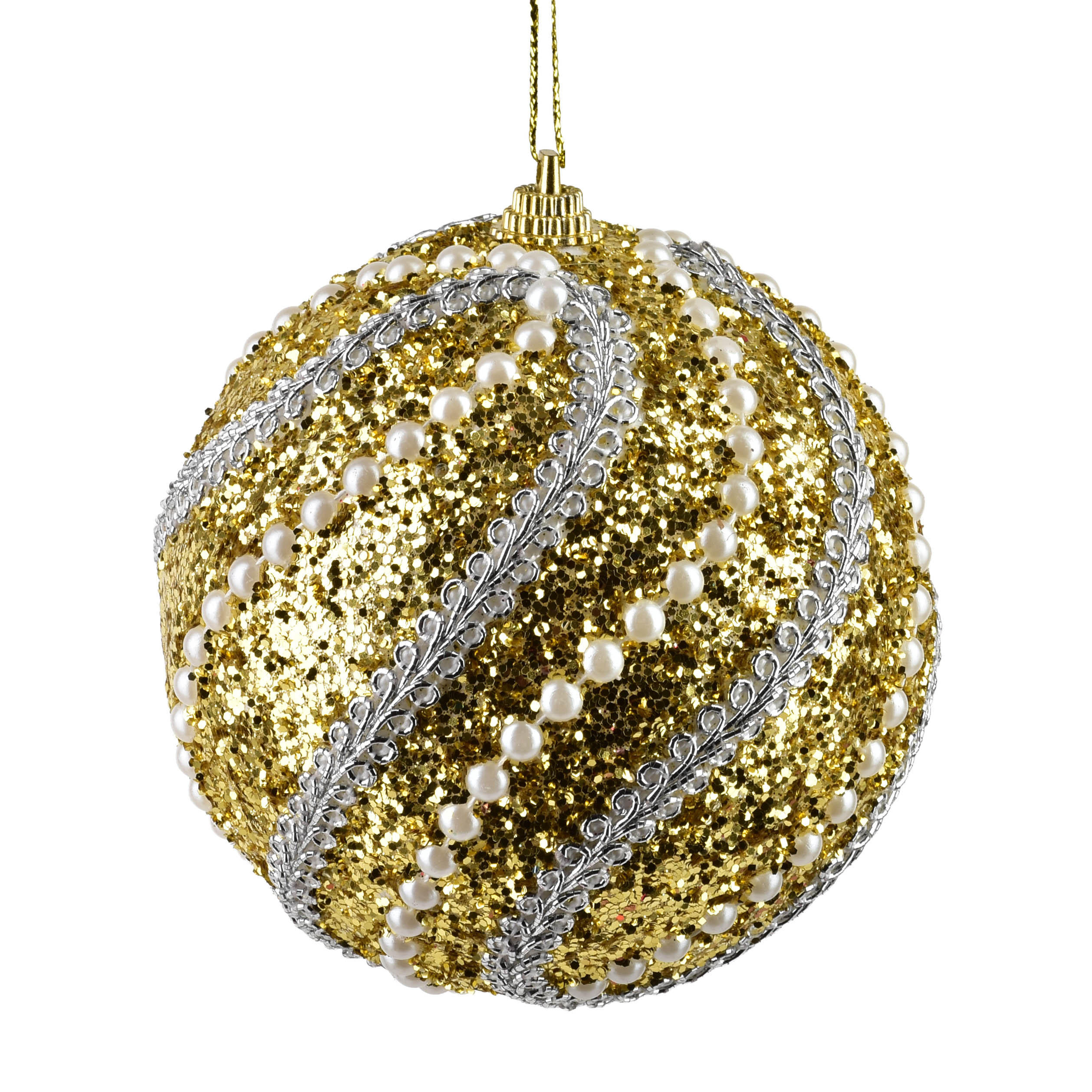 CHRISTBAUMKUGEL Santa Lila 10cm Styropor - Goldfarben, Kunststoff (10/10/10cm) - Mondex