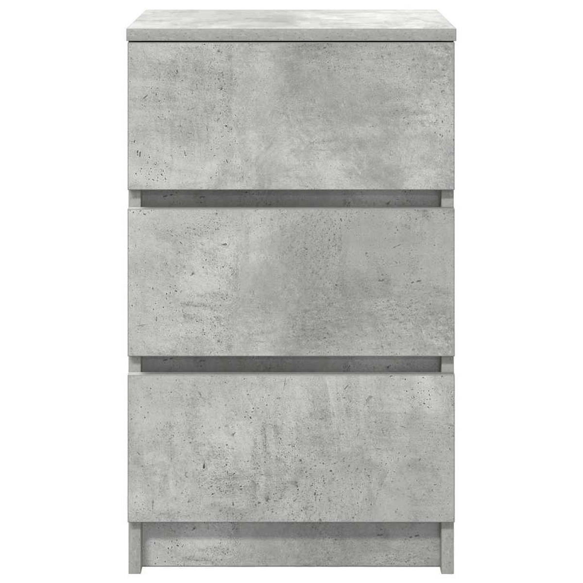 NACHTTISCH Mit 3 Schubladen Betongrau 39/35/65 Cm - Grau, Holzwerkstoff (35/65/39cm) - vidaXL
