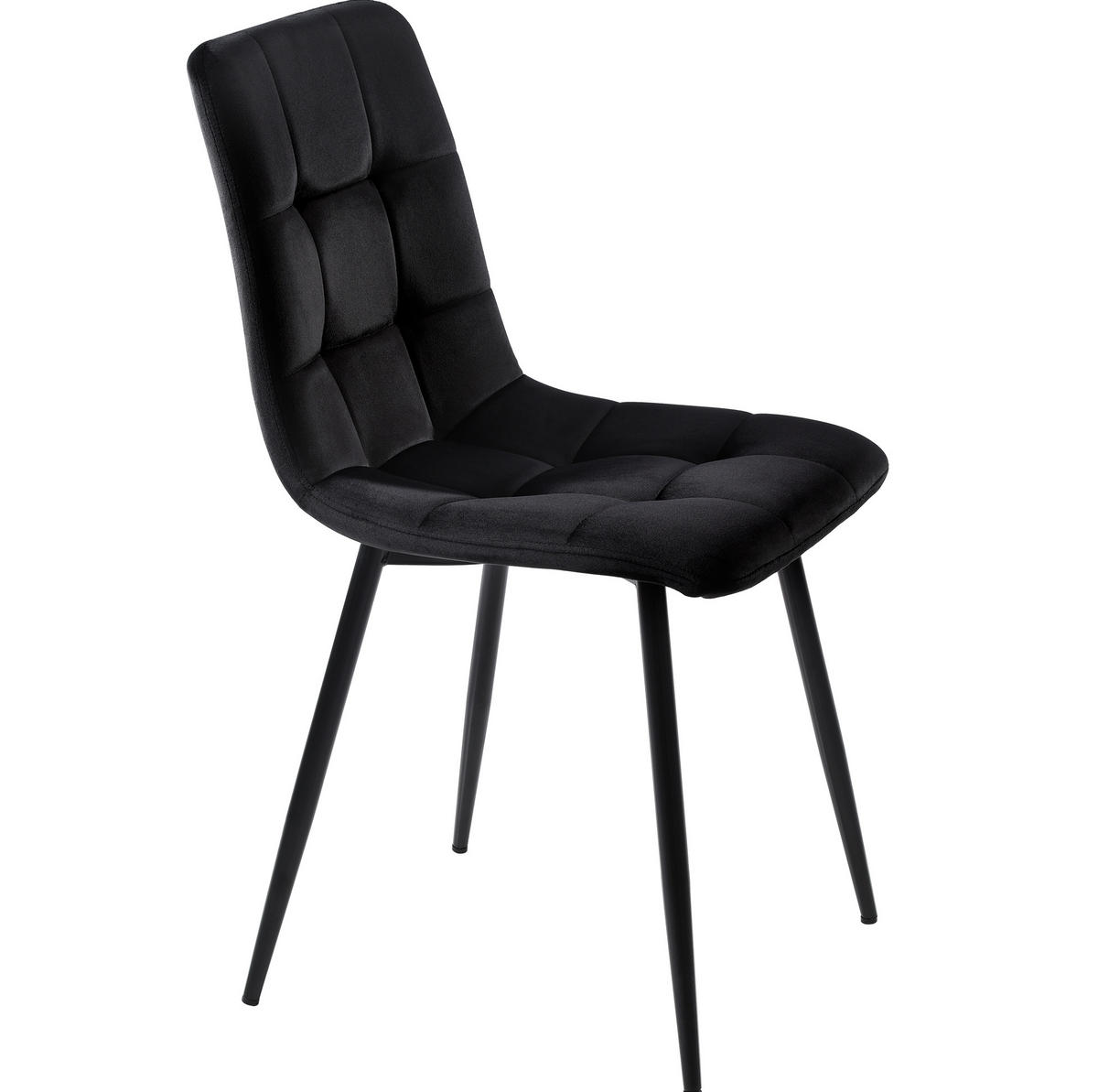 ESSZIMMERSTUHL 4er-Set Samt Schwarz mit Metallgestell - Schwarz, Metall (44/86/46cm) - Meubliv