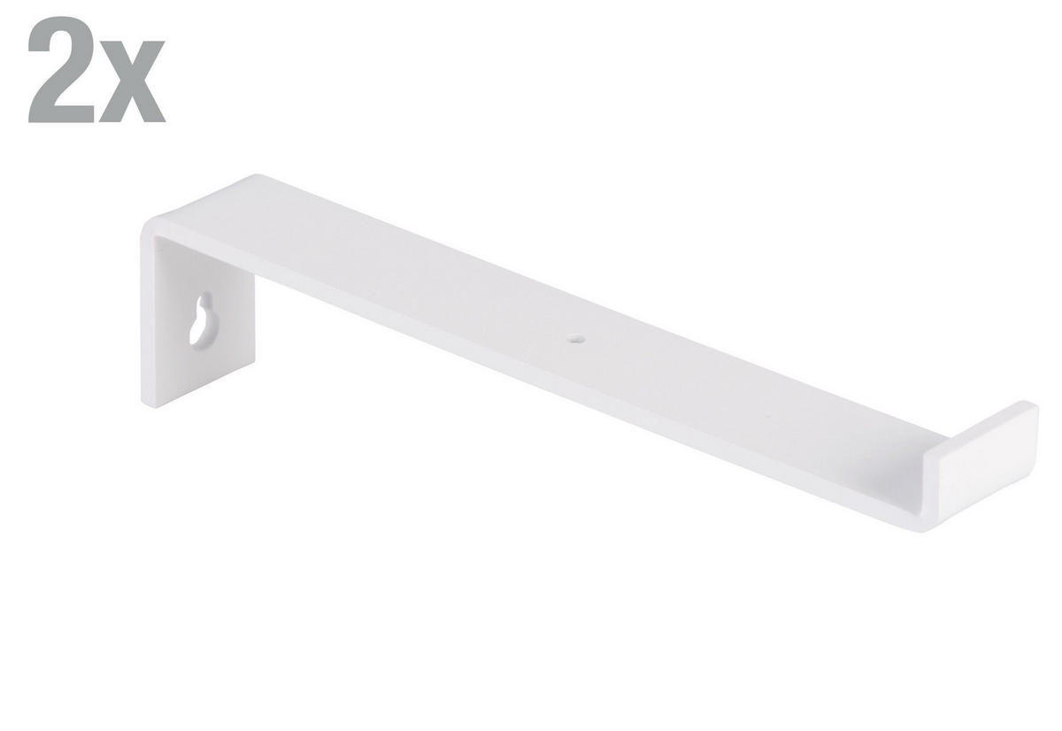 REGALTRÄGER als 2er Set Ben, Stahl in verschiedenen Trendfarben und Größen - Weiß, Metall (3/6.2/30.9cm) - Alberts
