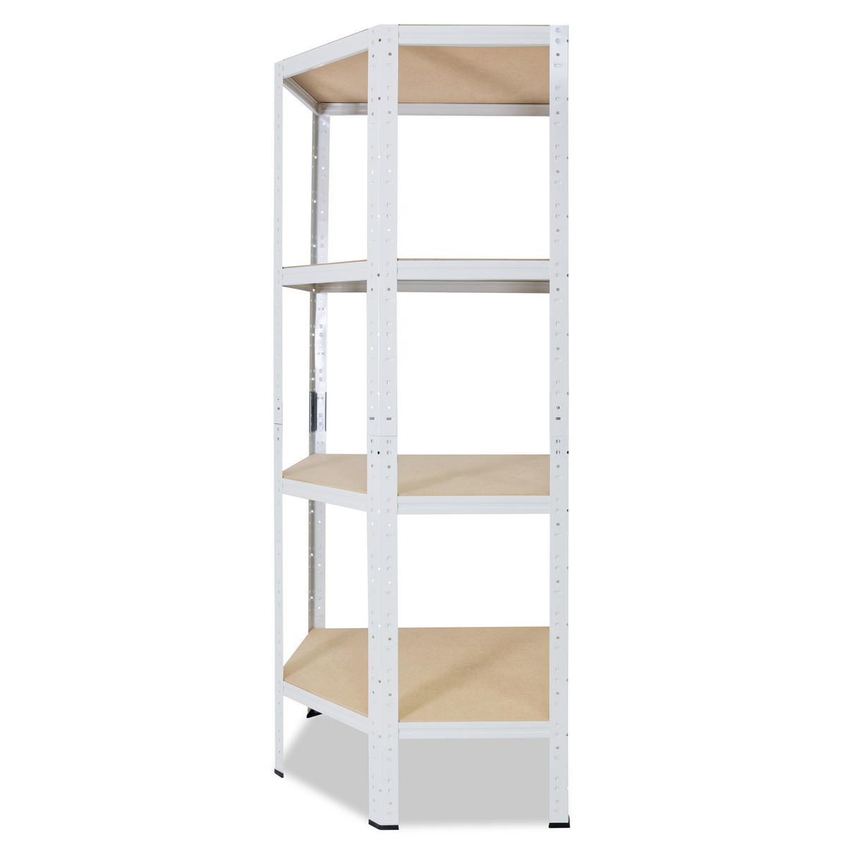 ECKREGAL HOME 155x80x50 cm in weiß mit 4 Böden und 175 kg Traglast pro Boden - Creme, Metall (80/155/50cm) - shelfplaza