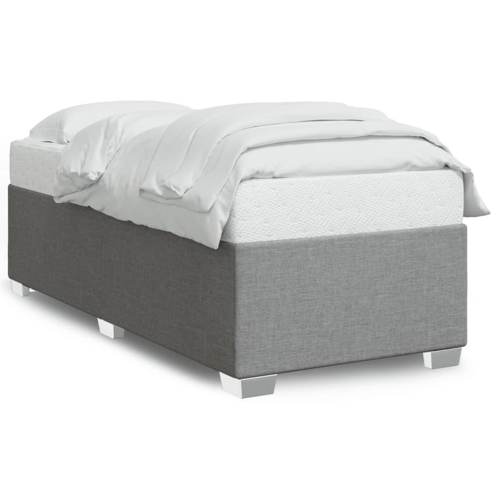 BETTGESTELL Ohne Matratze Hellgrau 100/200 Cm Stoff - Grau, Textil (100/200cm) - vidaXL