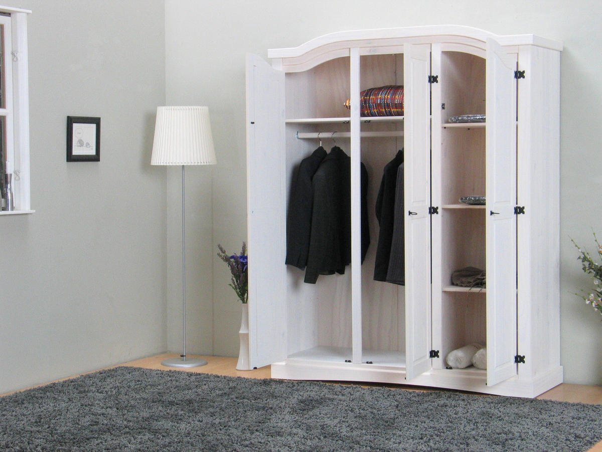 KLEIDERSCHRANK weiss - Weiß, Holz (152/193/54cm) - ebuy24