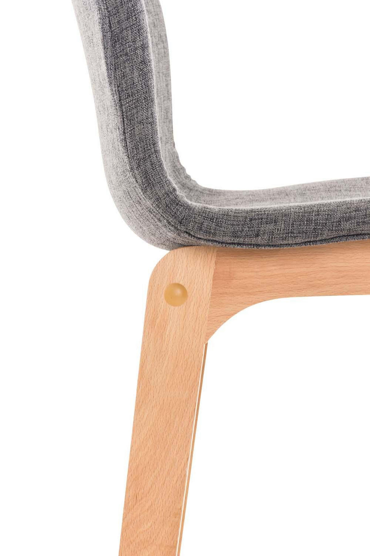 BARHOCKER Stoff hellgrau - Eukalyptusholzfarben/Hellgrau, Holz/Textil (41/101/46cm) - CLP